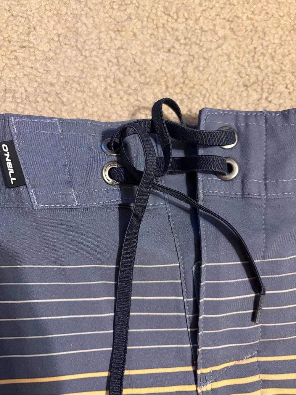 Men's Gradient Stripe Boardshorts - Orange & Navy Sz 34